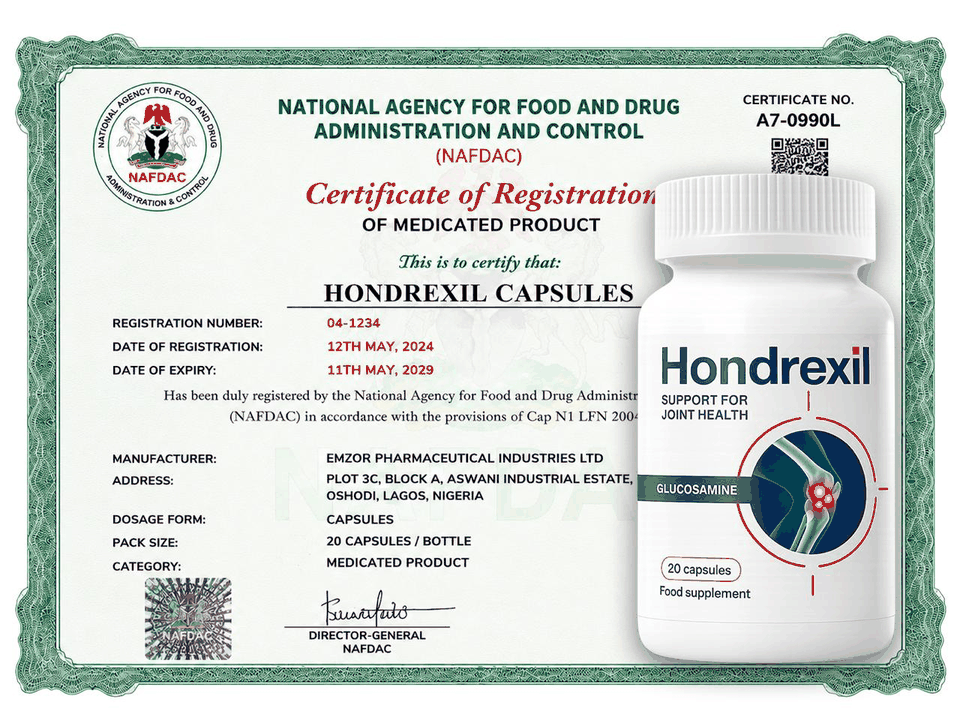 Fictional NAFDAC registration document used in this demonstration